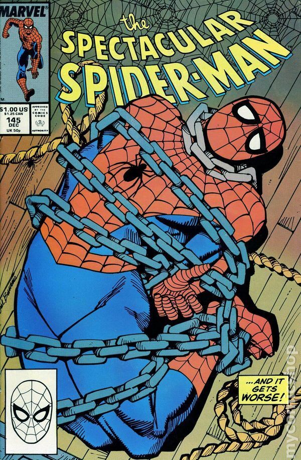 Spectacular Spider-Man Peter Parker #145 FN 1988 Stock Image
