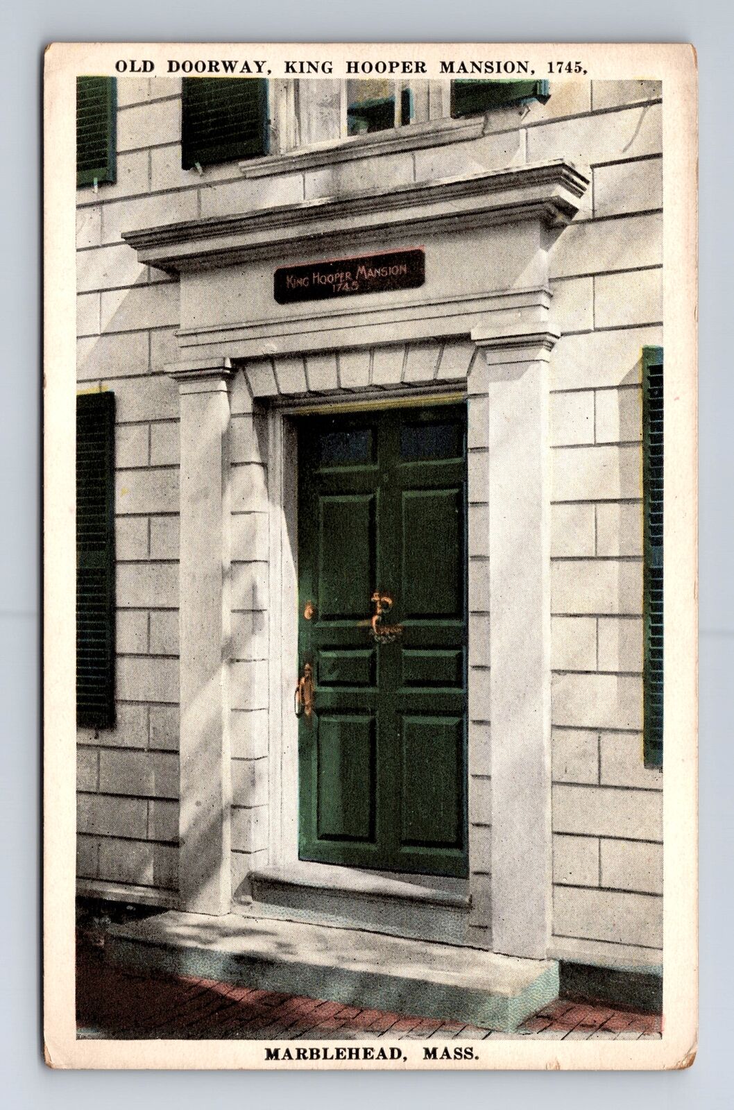 Marblehead MA-Massachusetts, King Hooper Mansion Old Doorway Vintage PC Postcard