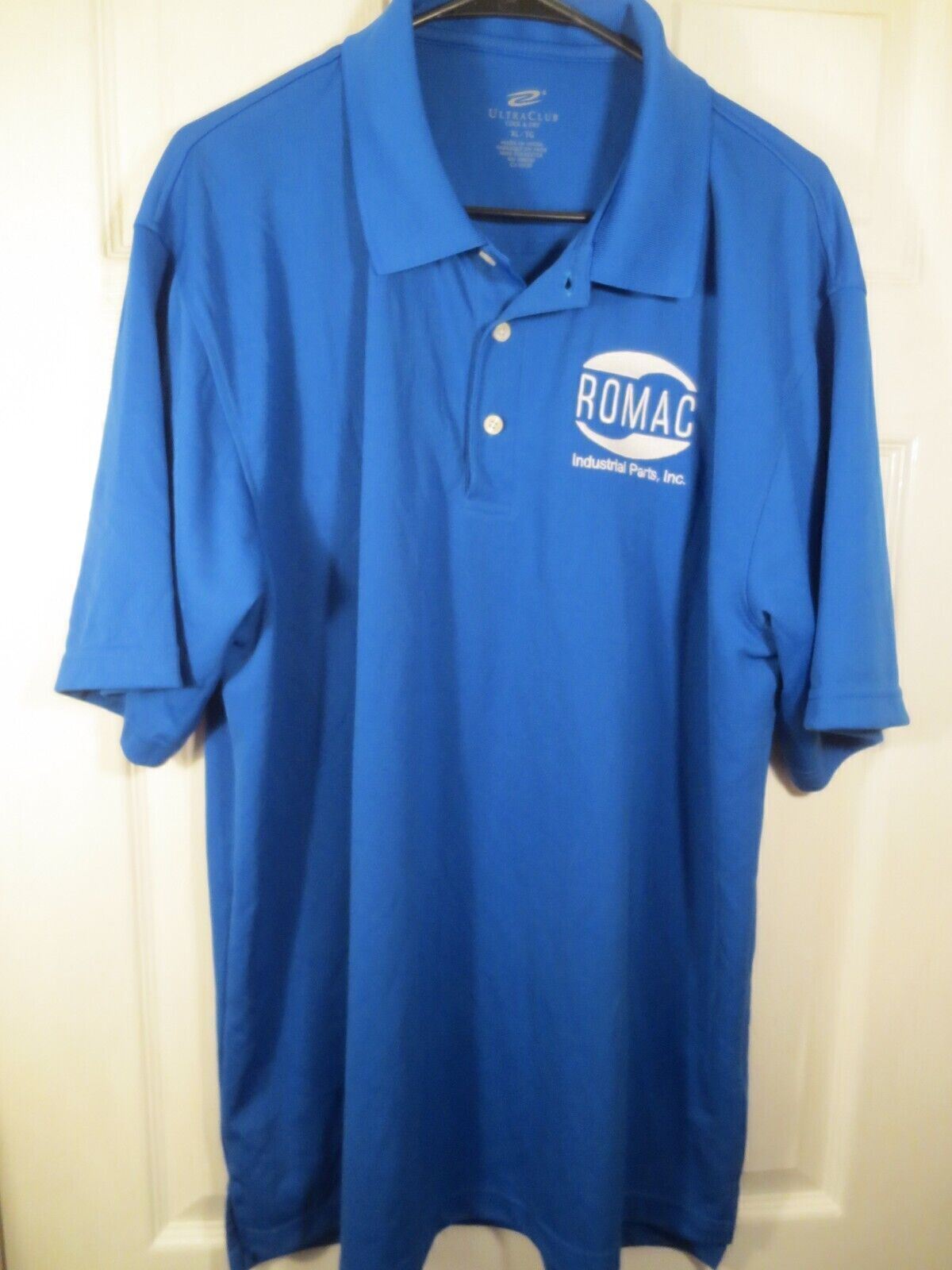 ROMAC INDUSTRIAL PARTS SUPPLY Blue Polo Shirt by Ultra Club Size XL