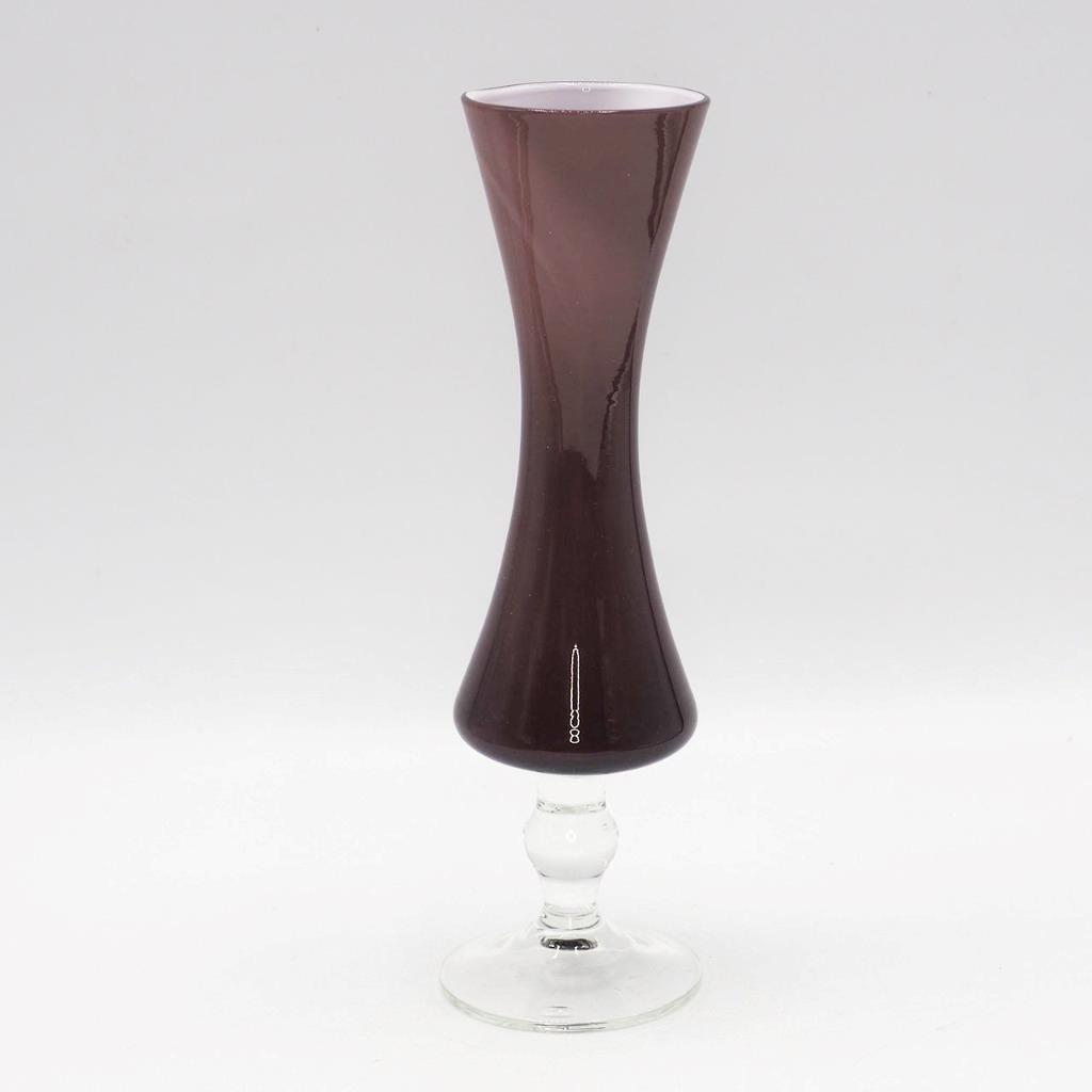 Dark Cranberry Colored Flute Vase
