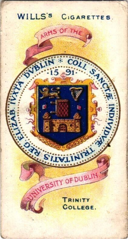 Wills Cigarettes 1904 Tobacco Card Borough Arms Descriptive no. 47 Dublin U