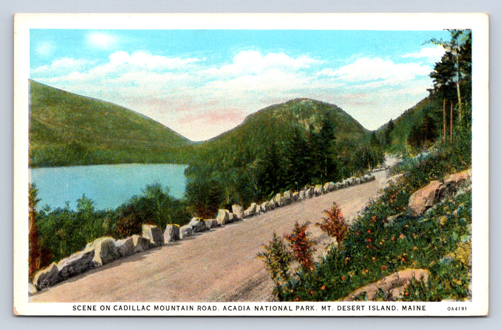 Vintage Postcard Mt Desert Island Maine Acadia National Park