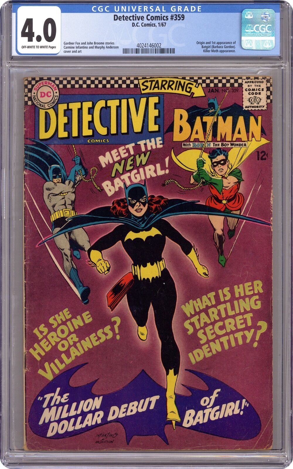Detective Comics #359 CGC 4.0 1967 4024146002 1st new Batgirl Barbara Gordon