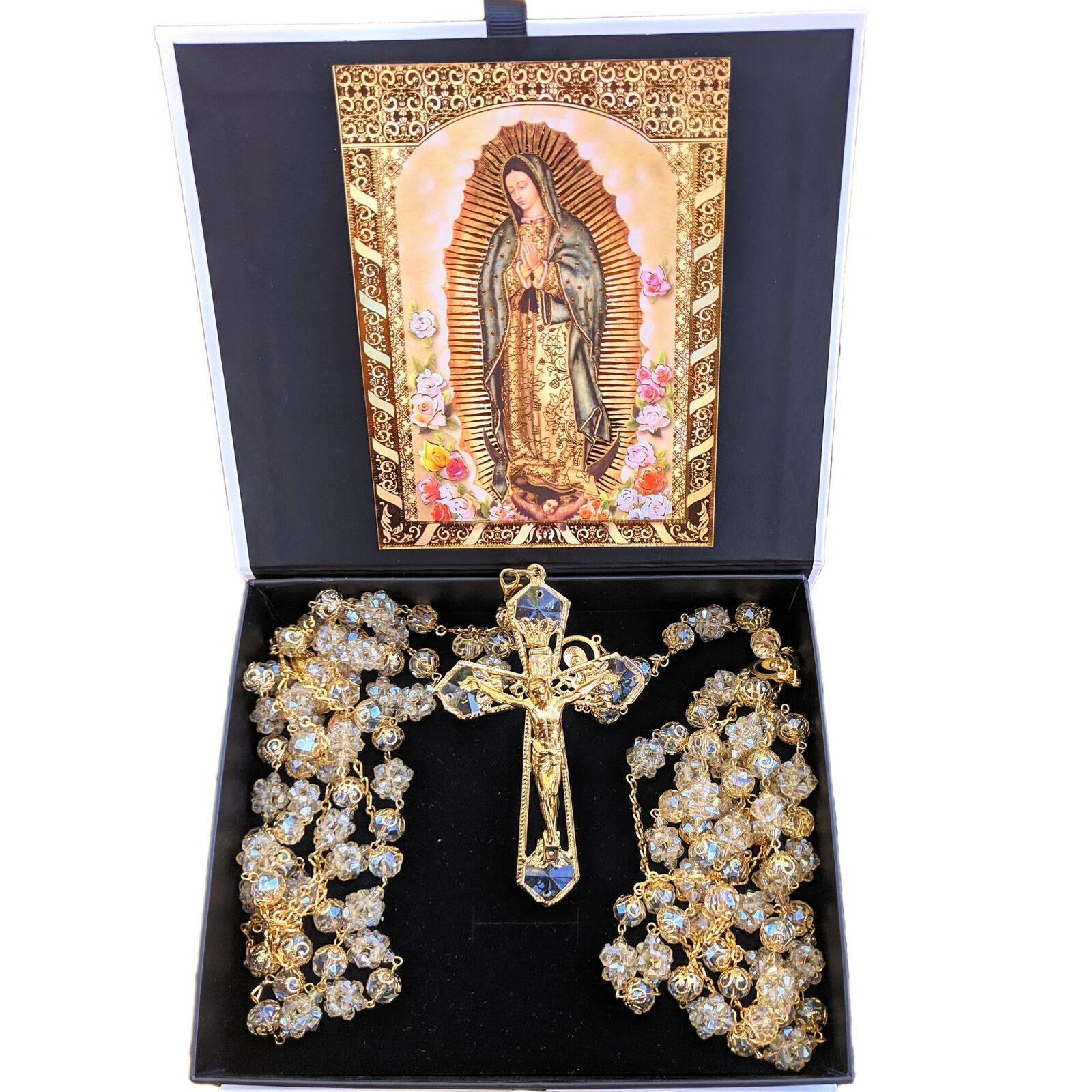 Wedding lasso crystal with Jesus christ and virgen de guadalupe in a Premium ...