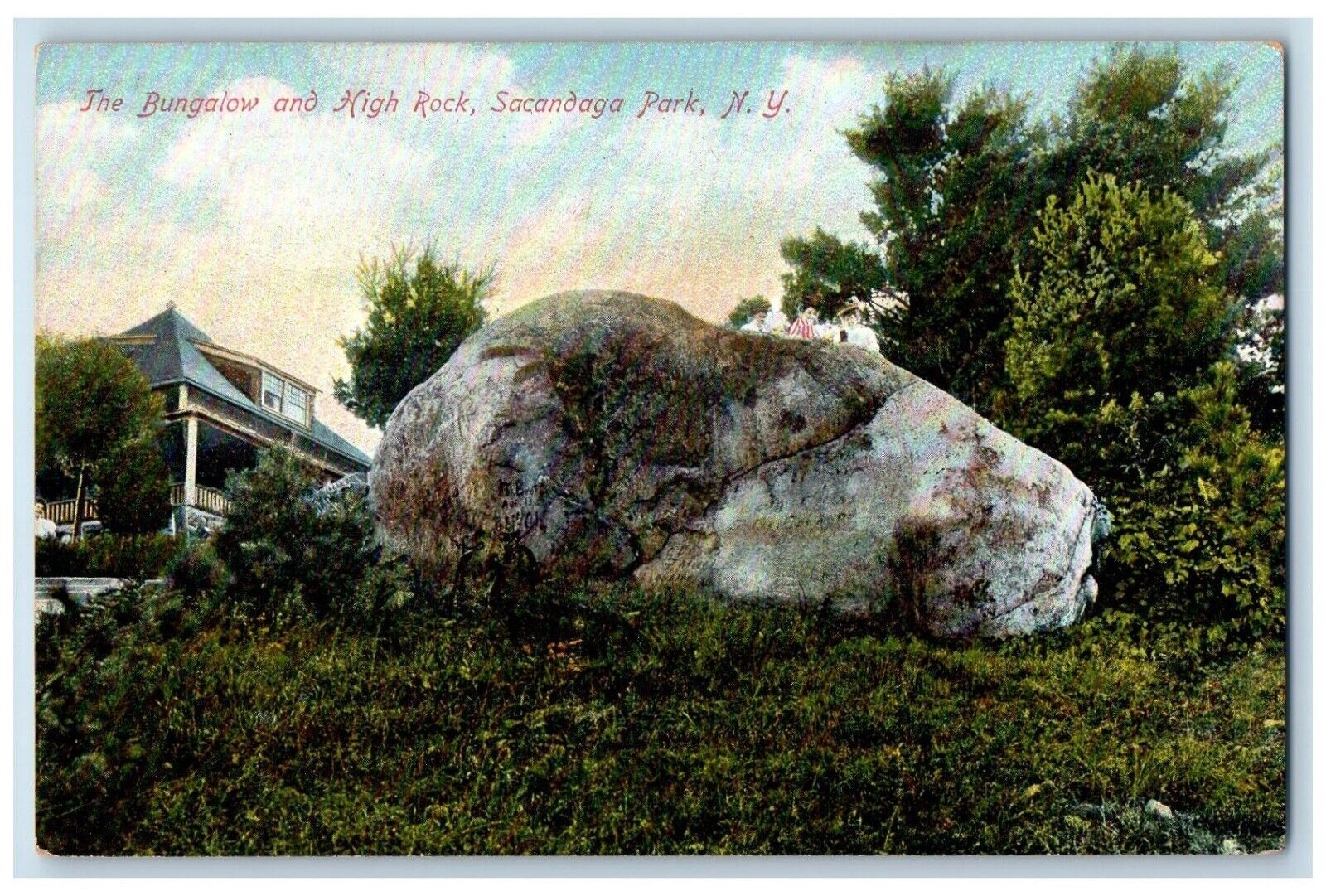 c1910\'s The Bungalow And High Rock Sacandaga Park New York NY Antique Postcard