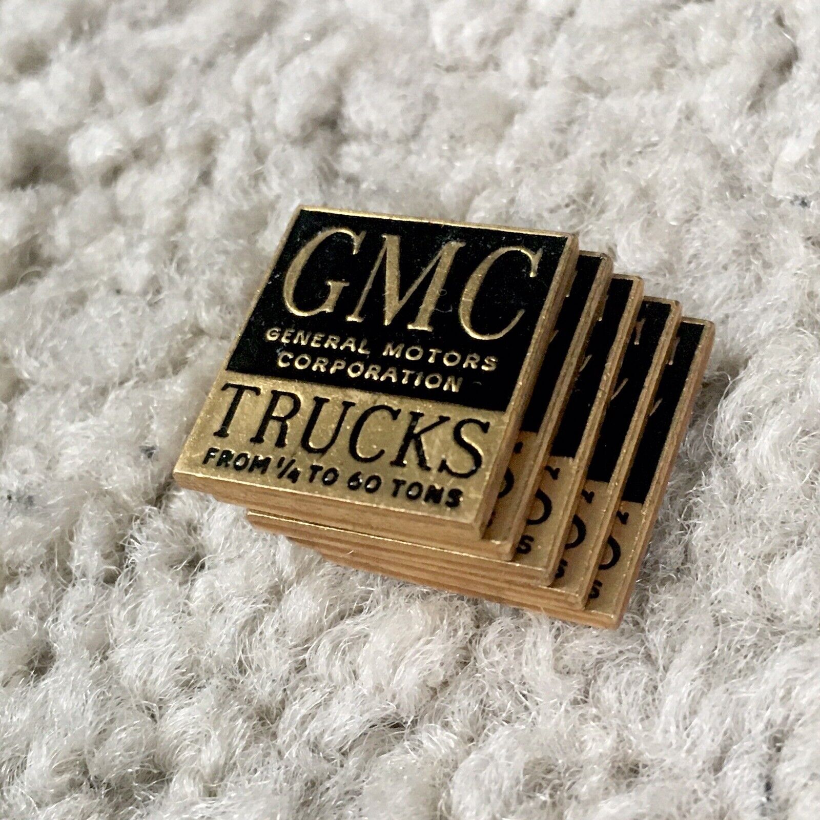Lot of 5 Vintage GMC TRUCKS Keychain Emblems NOS - General Motors Corporation