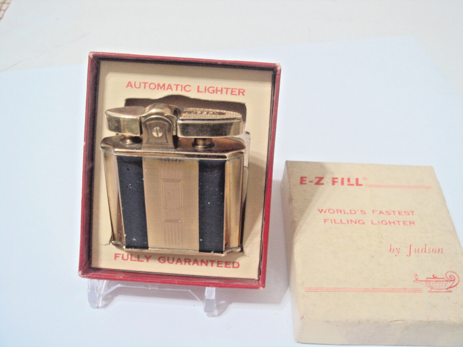 C1955JUDSON e-z fill LIGHTER . BOX,VARY RARE AND UNUSUAL.