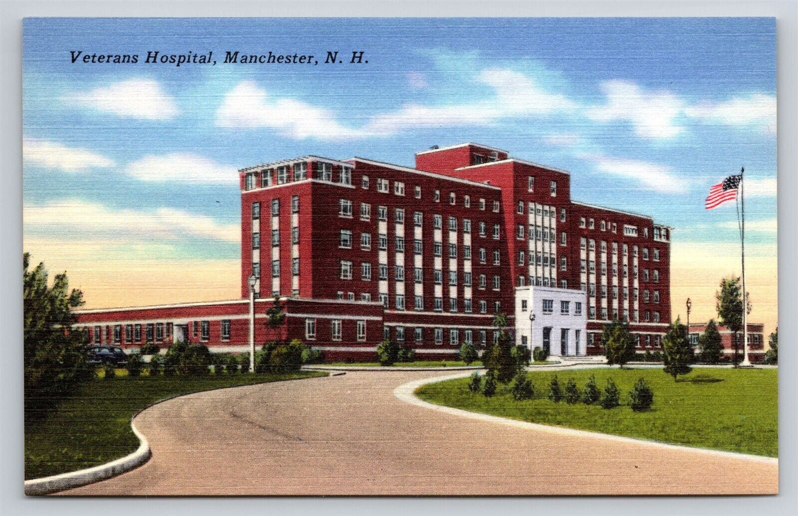 Manchester NH Veterans Hospital VA Medical Center Vtg Postcard View