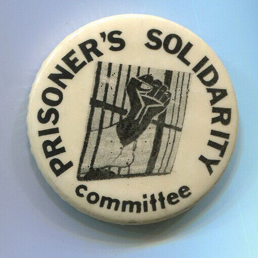 1970 - 71 Prisoner\'s Solidarity Commettee Attica Prison Rebellion YAWF Cause Pin