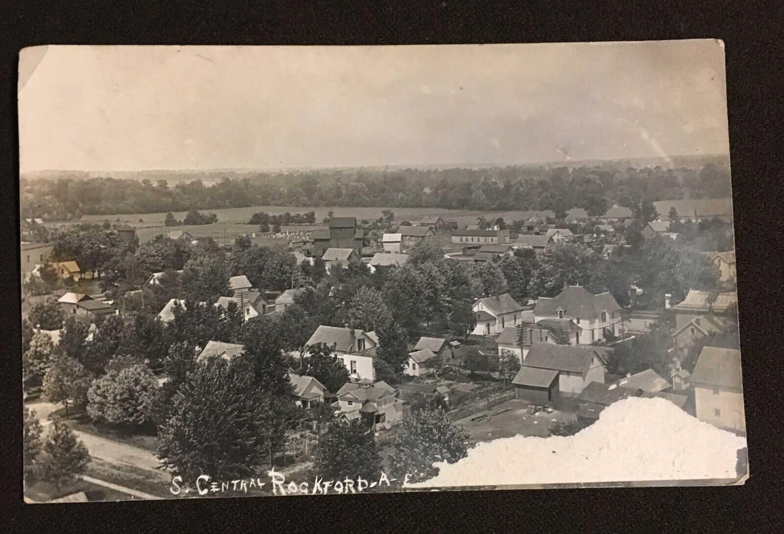 1908 Rockford Ohio S Central Town View RPPC Real Photo Postcard 