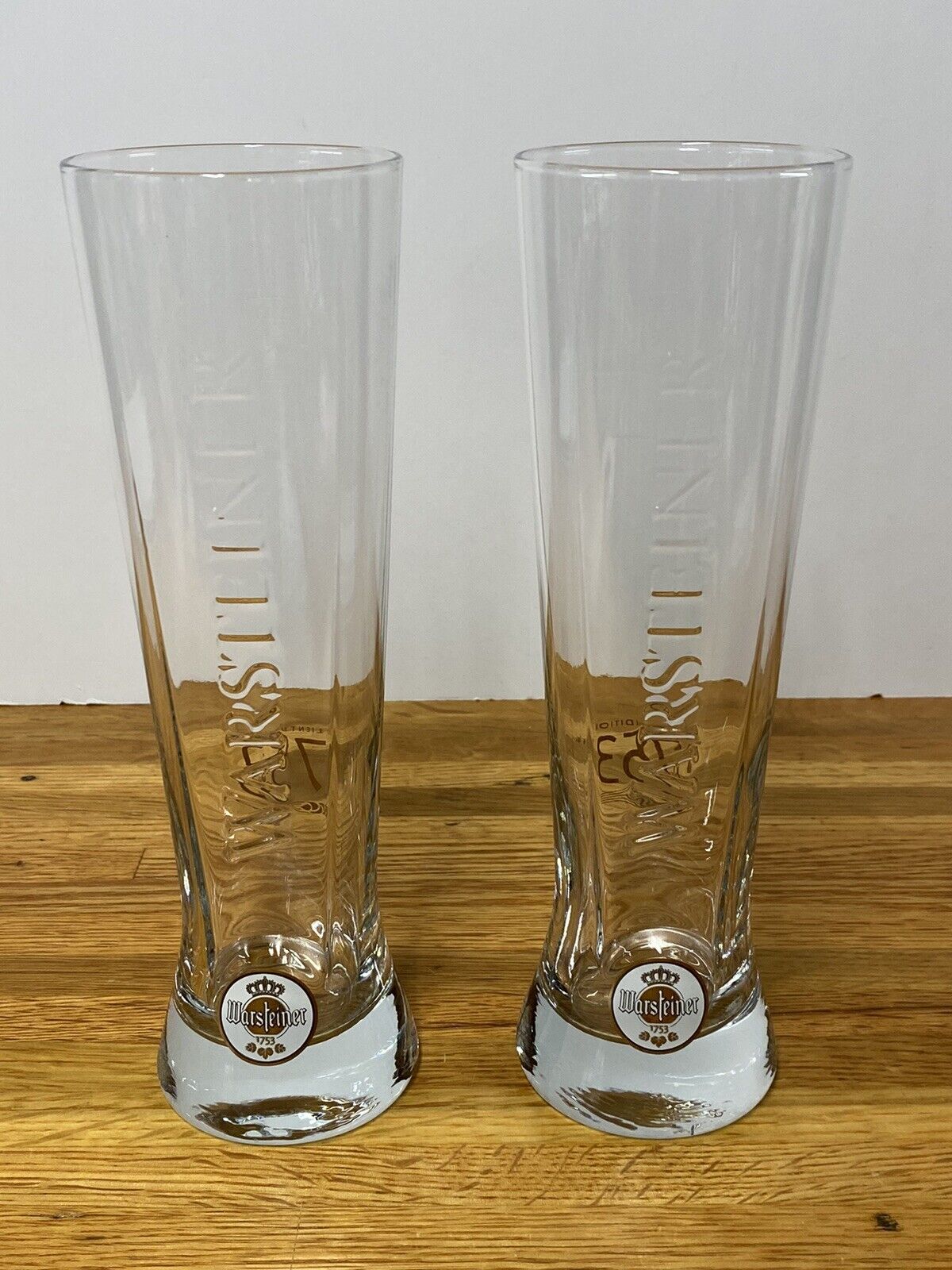 Warsteiner German Beer Glasses Set Of 2 Excellent Condition 0.4 L