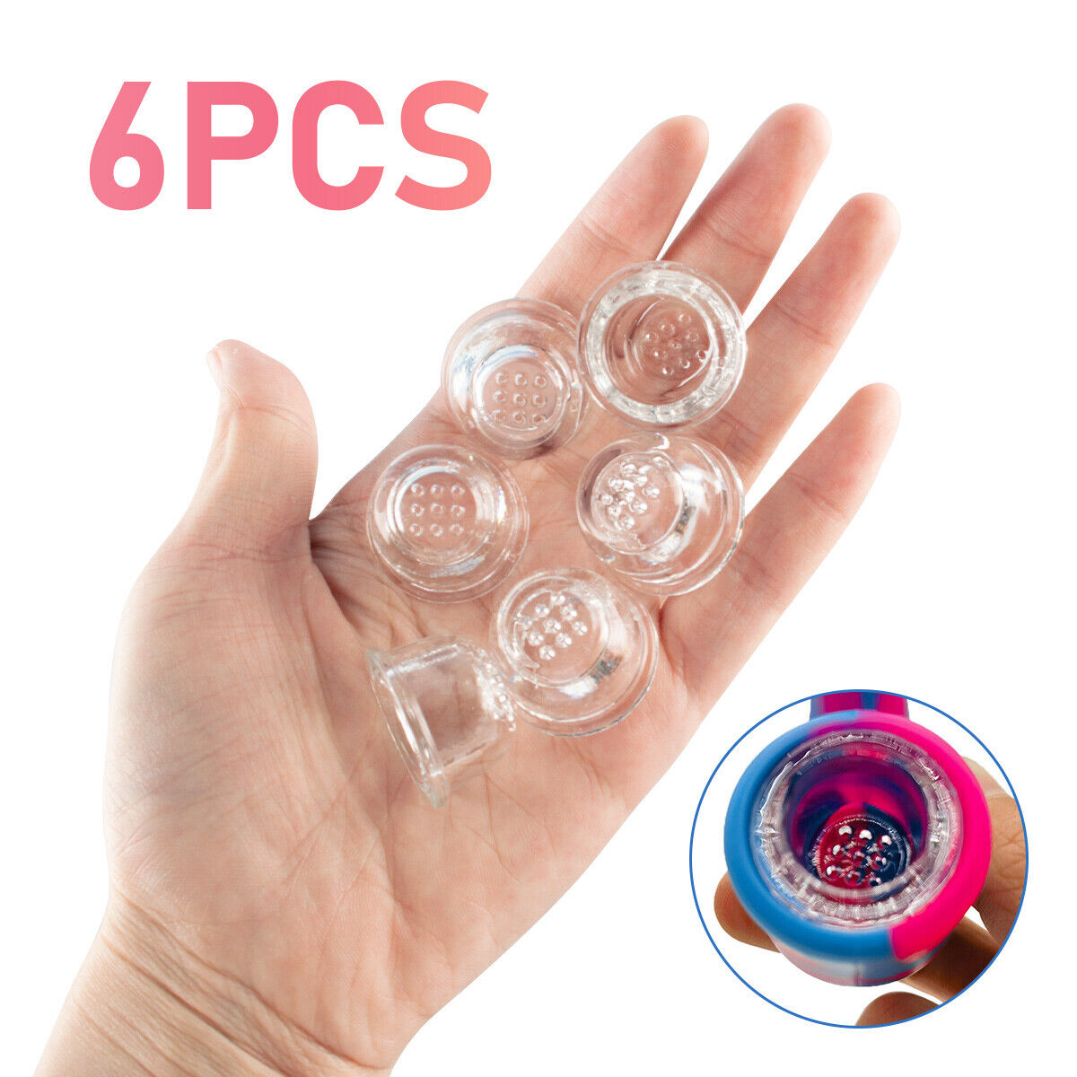 6pcs Replacement Glass Bowl for Silicone Smoking Pipe Tobacco Cigarette Pipe