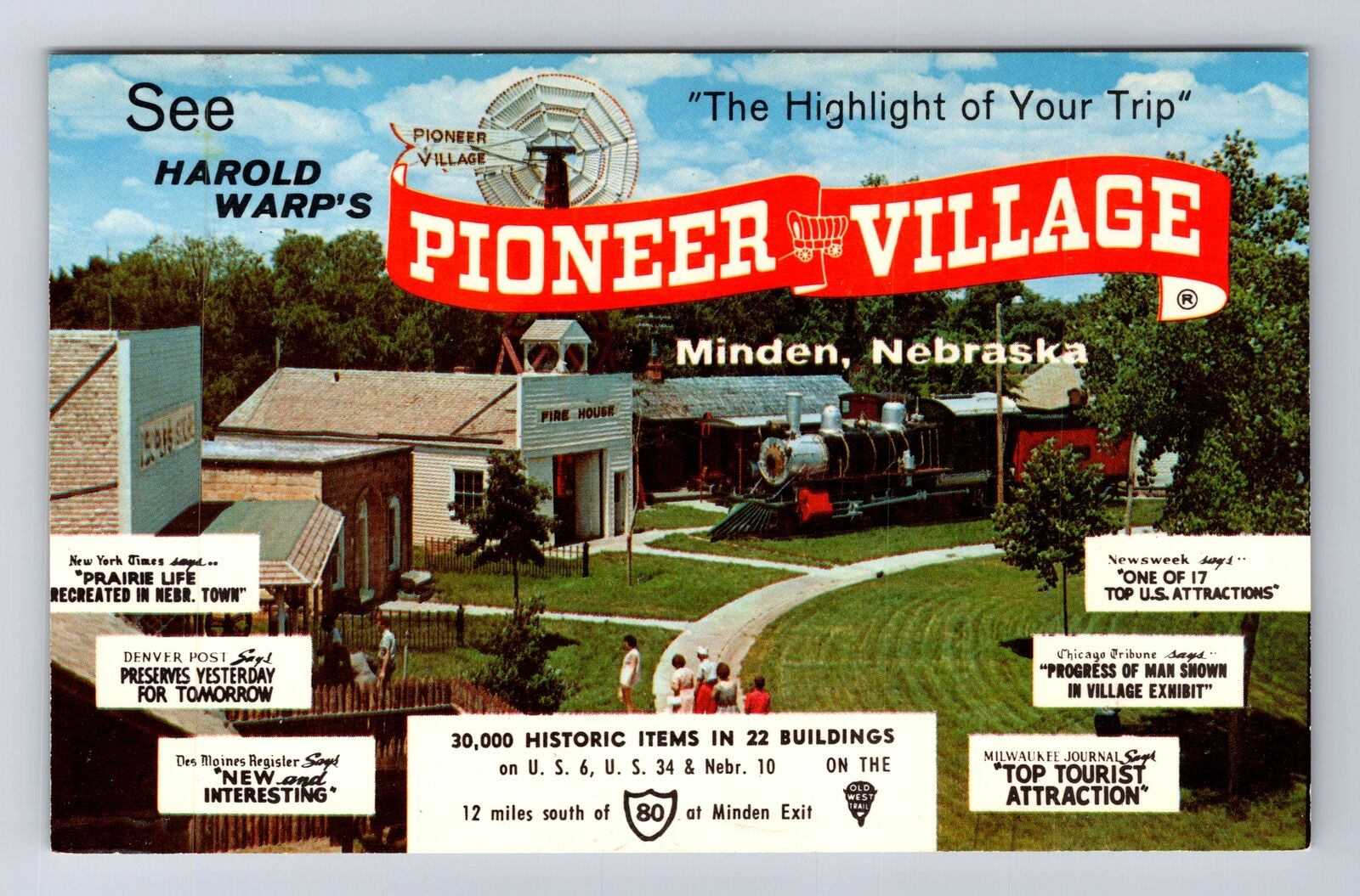 Minden NE-Nebraska, Pioneer Village, General Greetings, Vintage Postcard