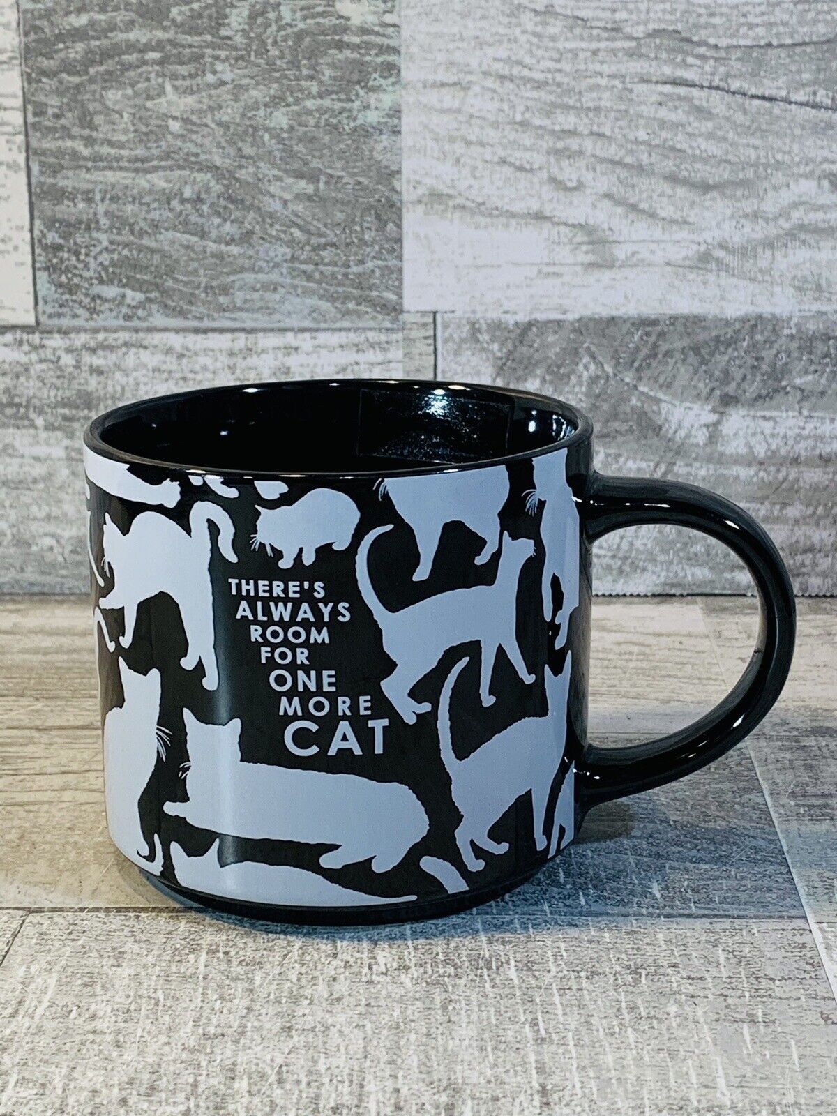 John Bartlett “There’s Always Room For One More Cat” Large Black Coffee Mug