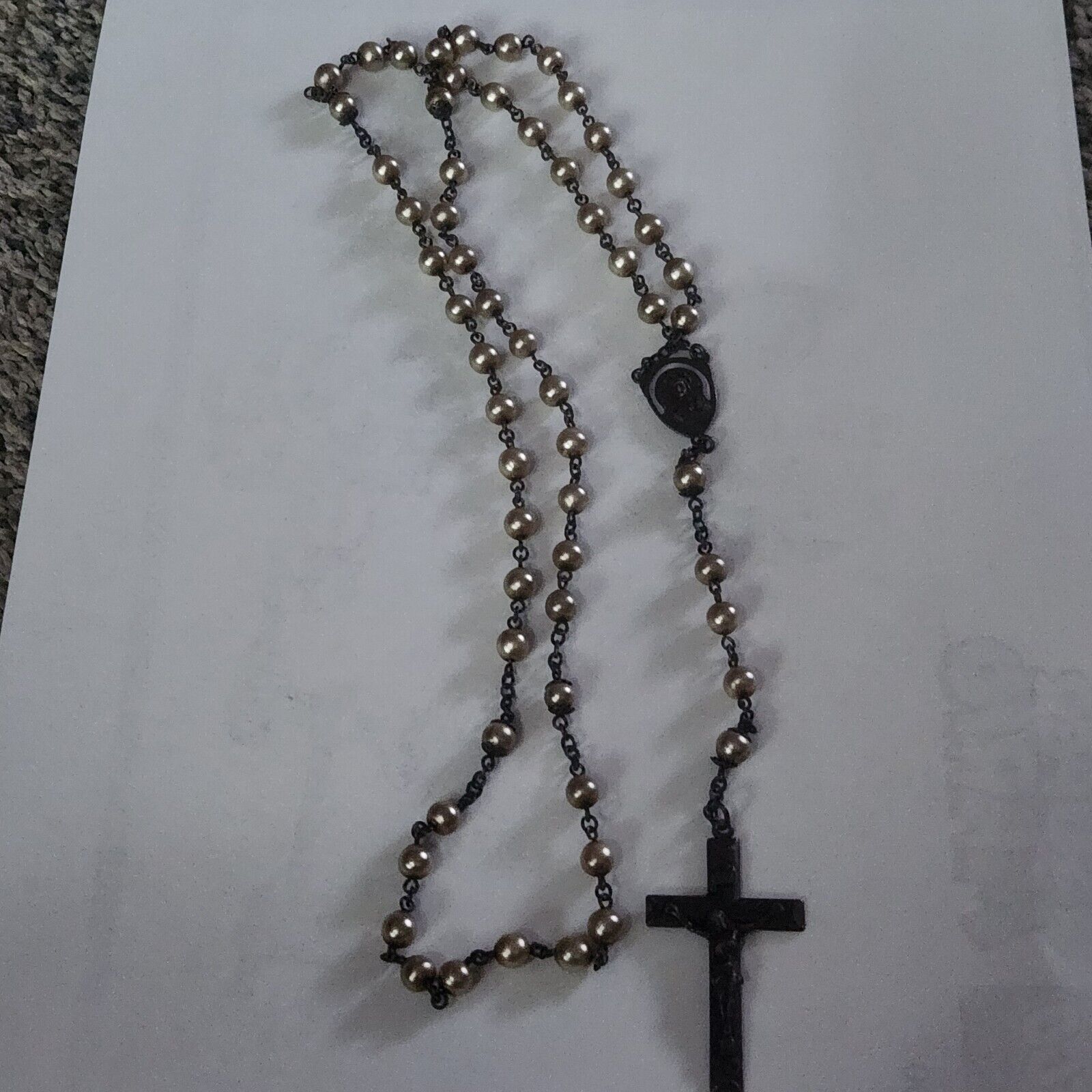 VINTAGE STERLING SILVER ROSARY BY CREED 37 Grams