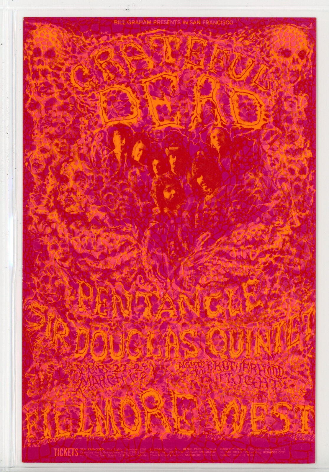 Grateful Dead, Fillmore West 2/27-3/2/68, Bill Graham postcard BG162 Lee Conklin