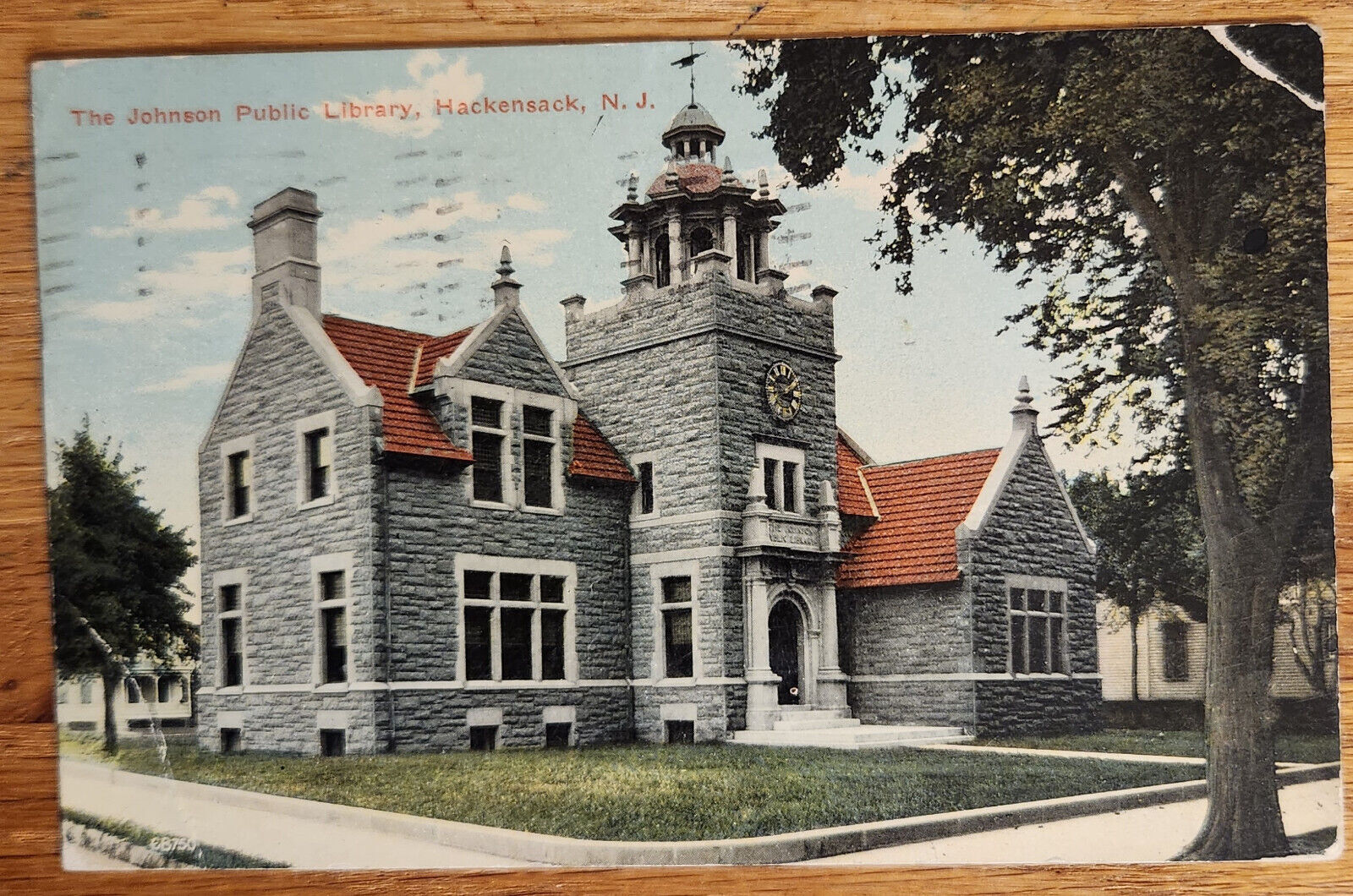 Johnson Public Library Hackensack New Jersey NJ Postcard 1914
