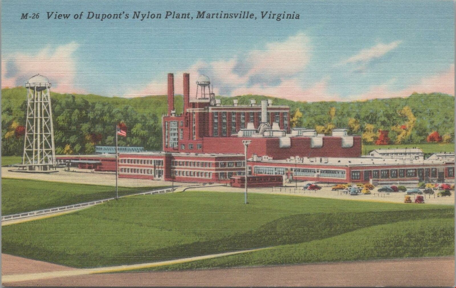Postcard View Dupont\'s Nylon Plant Martinsville VA 