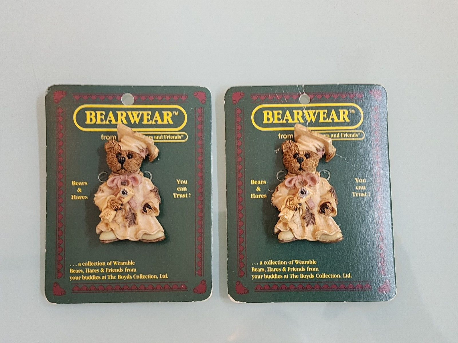 Vintage (2) Lot of BEARWEAR From Boyd\'s Bears and Friends Handmade Ceramic Pins