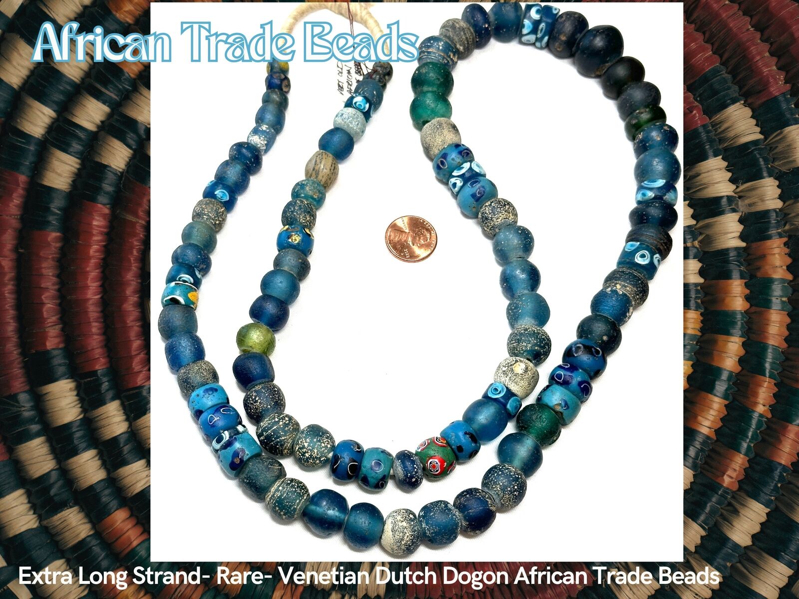 Extra Long Strand- Rare- Ancient Venetian Dutch Dogon African Trade Beads