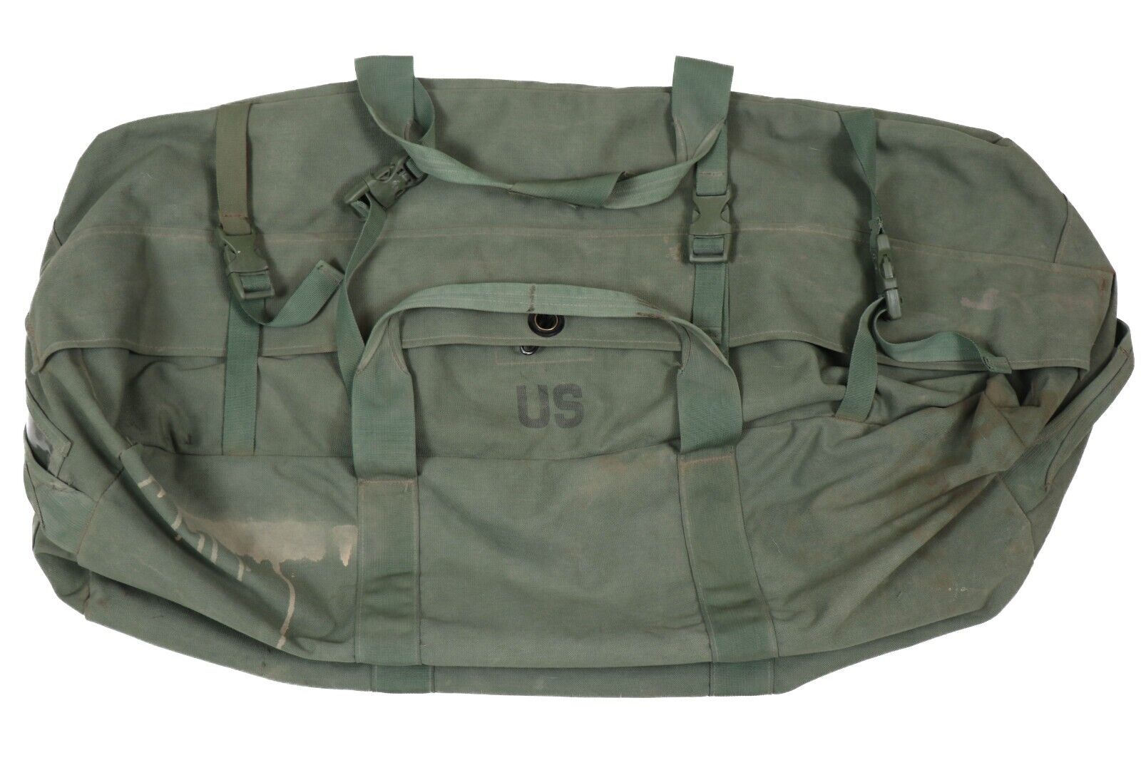 Improved Military Sea Bag US Army Duffle Sack Deployment Pack Green Side Zipper