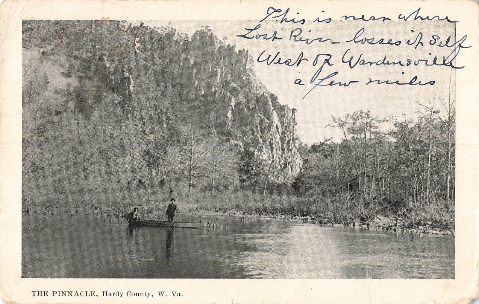 Vintage Postcard The Pinnacle Canoeing Hardy County West Virginia 1914