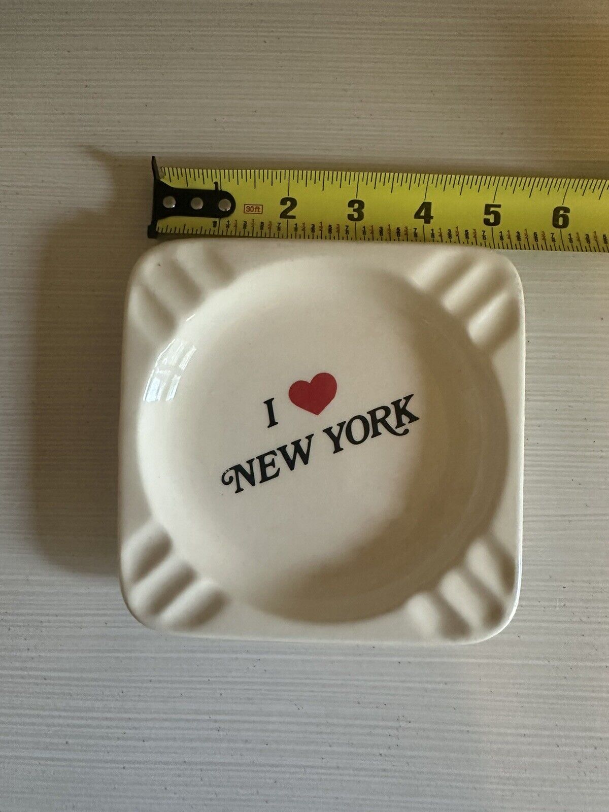 I love New York ashtray RARE Square Vintage Ceramic