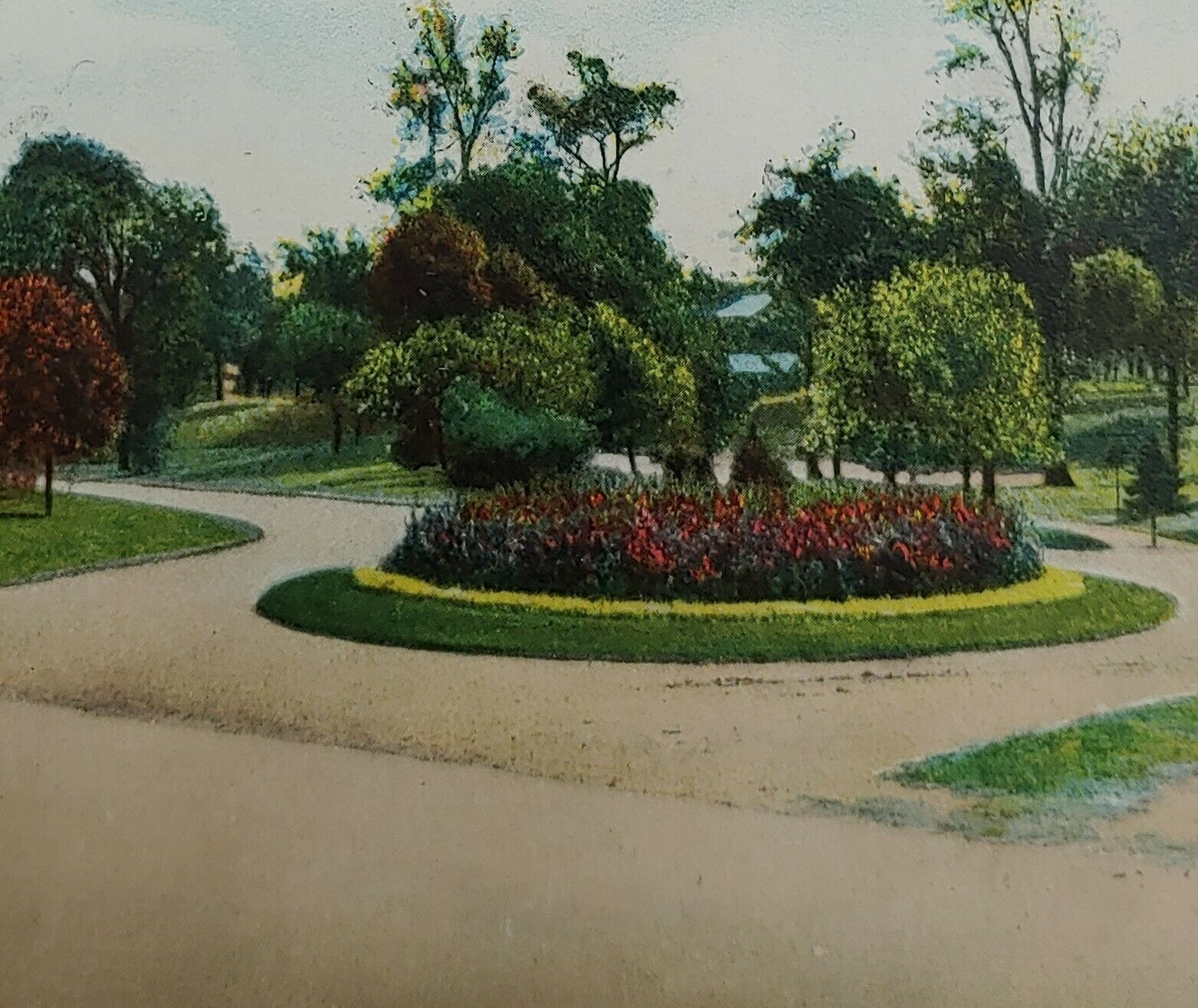 1911 Driveway Navarre Park East Toledo Ohio Vintage Postcard Flowers Germany