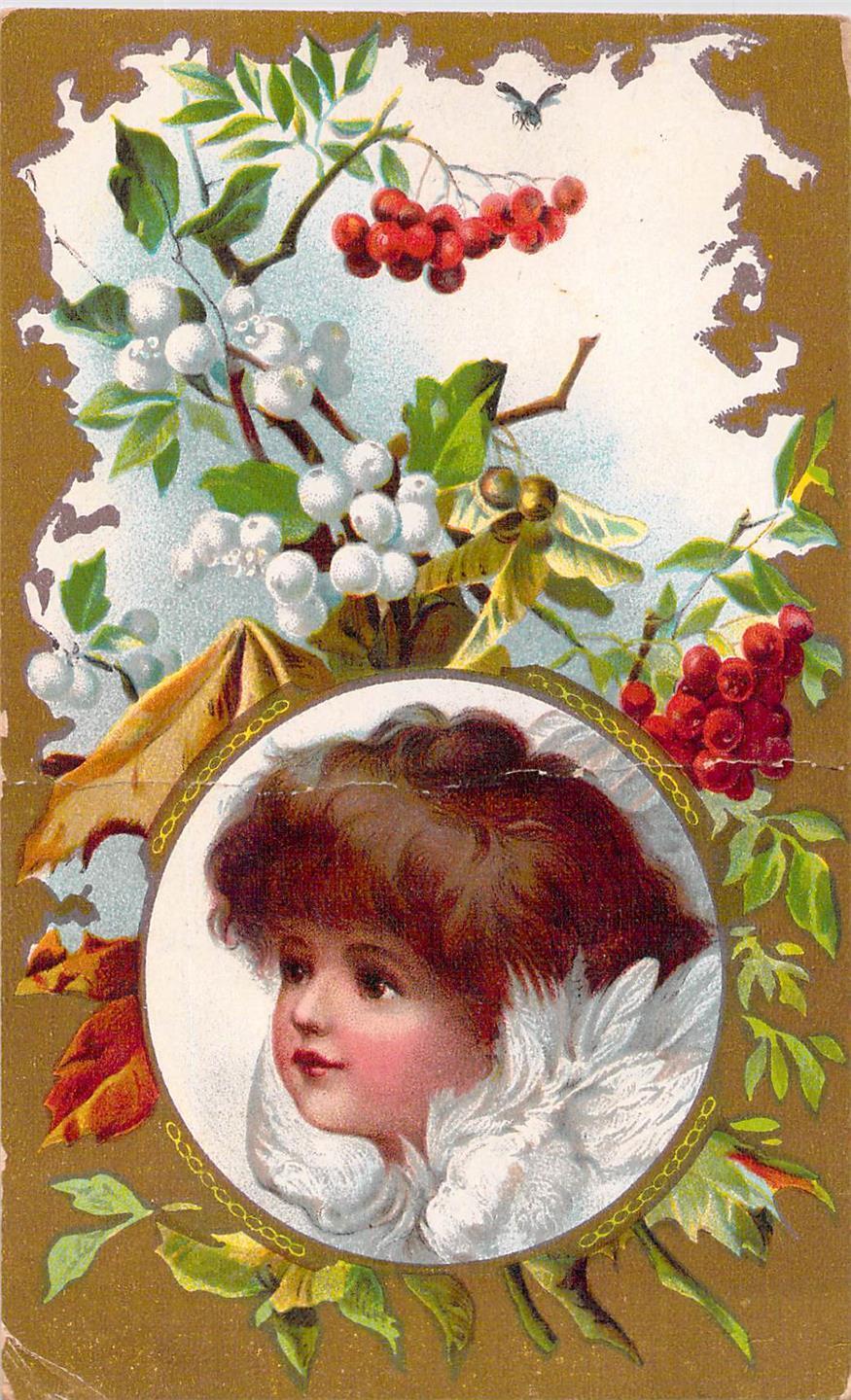 Victorian Postcard with child angel Dec 29, 1909