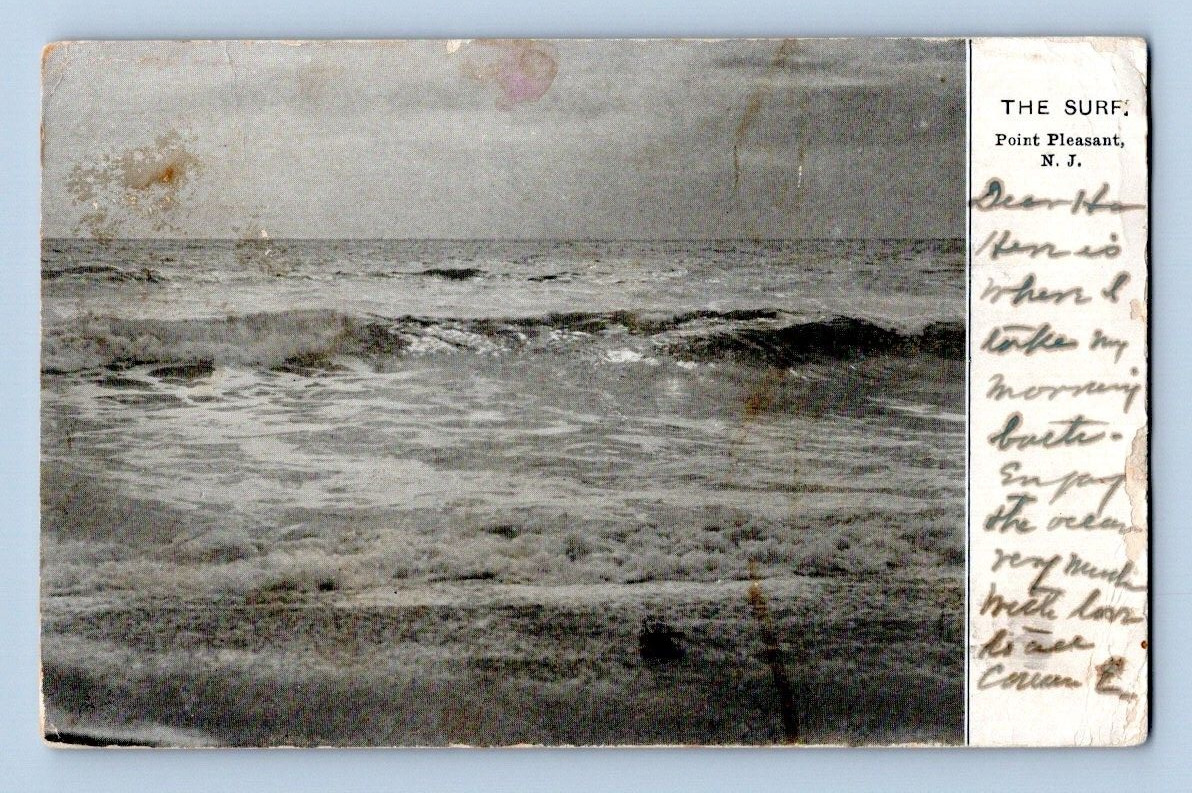1907. THE SURF. POINT PLEASANT, NJ. POSTCARD CK30