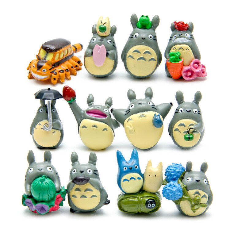 12Pcs Mini My Neighbour Totoro Studio Ghibli Cat Bus Doll Children's Toy Anime