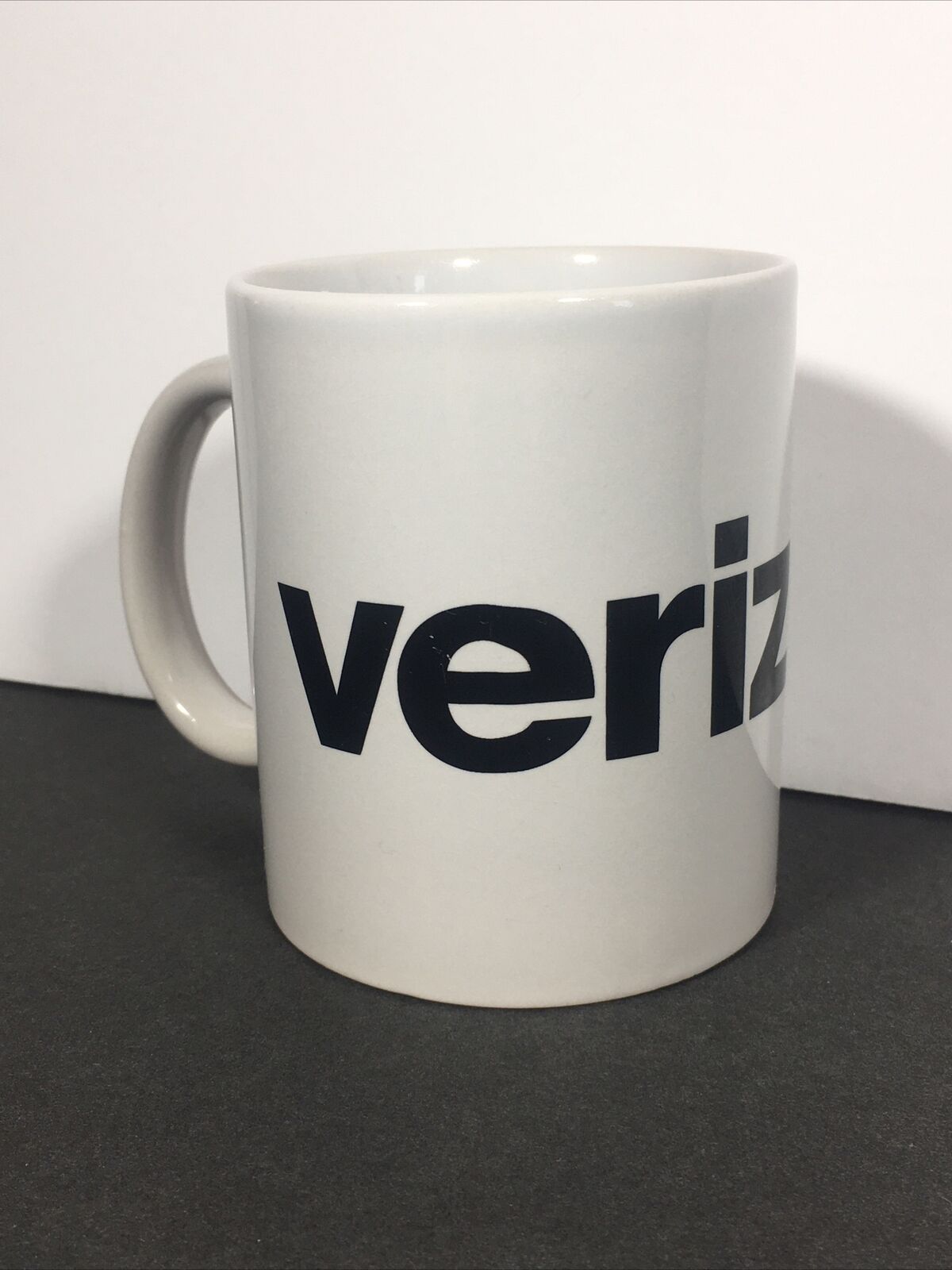 Verizon Wireless White Mug Coffee Cup Glass Beverage HTF Wrapped Advertising