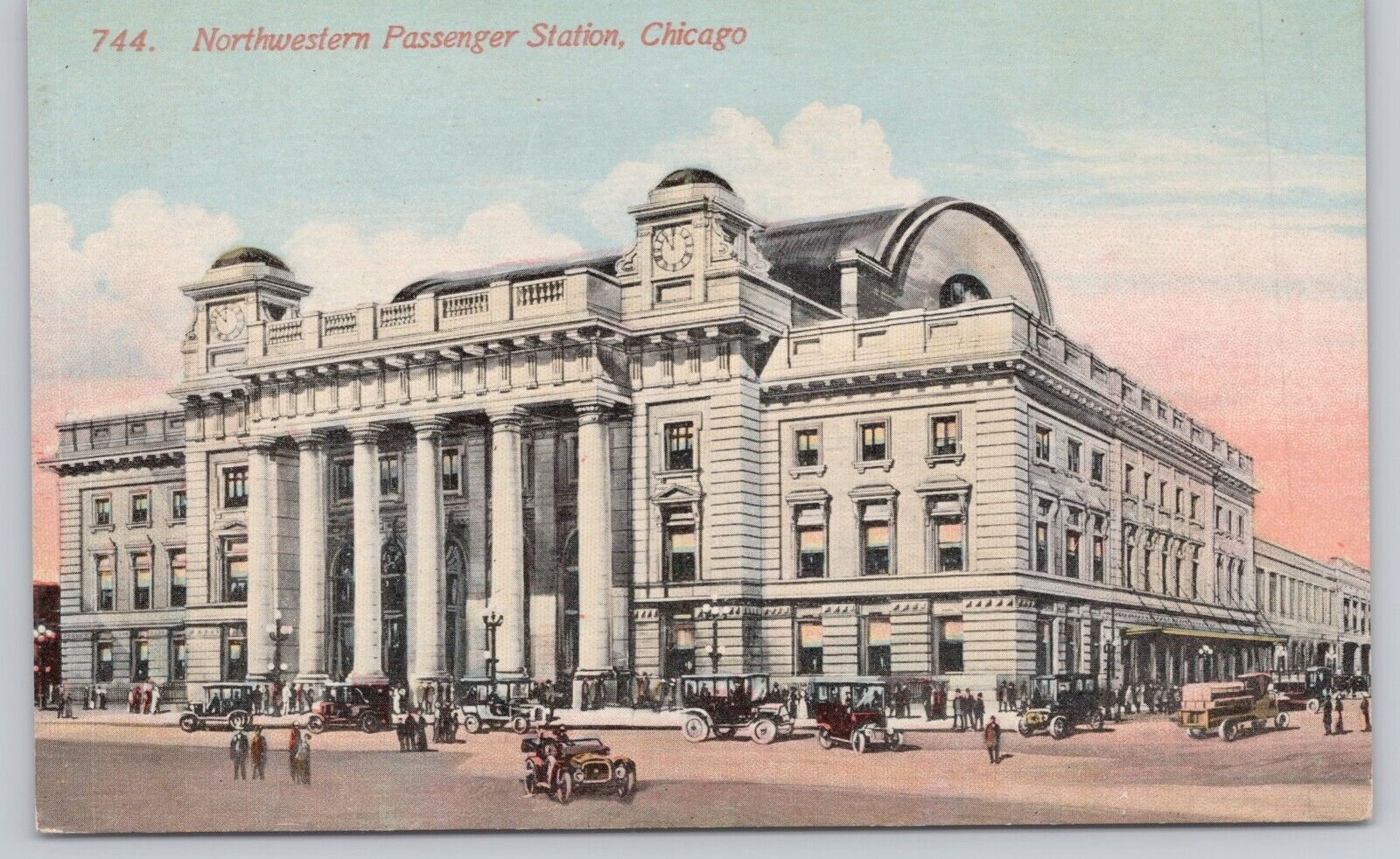 Chicago Illinois, Northwestern Passenger Station Railroad Depot Vintage Postcard