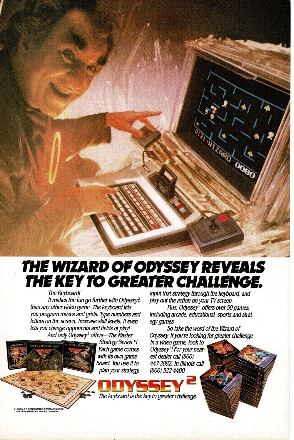 1982 Magnavox Odyssey 2 Video Game Console Vintage Print Ad