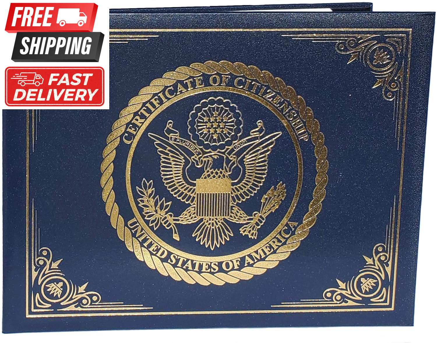 U.S. Citizenship and Naturalization Certificate Holder. Gold American Eagle Logo