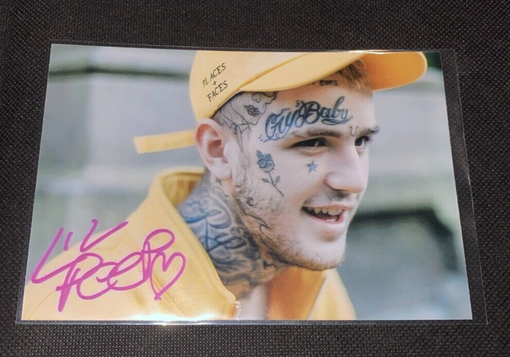 Lil Peep Pink Signed Auto Photo Reprint 4x6 inch - autograph