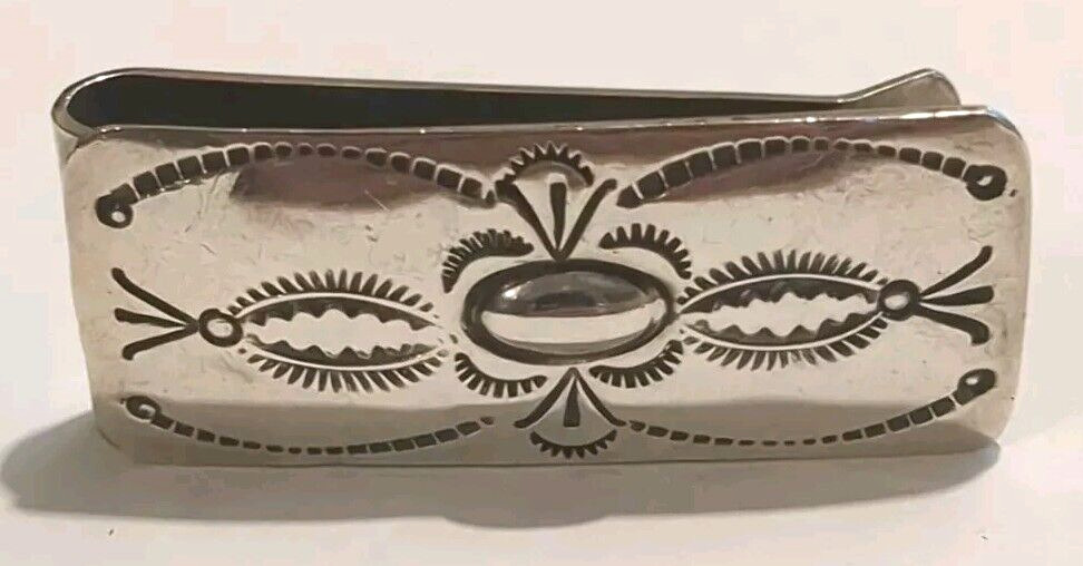 NATIVE AMERICAN NAVAJO  STERLING HANDMADE MONEY CLIP Fathers Day Gift