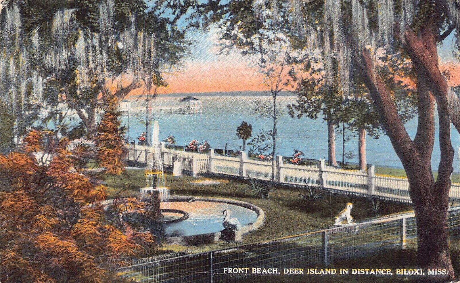 Biloxi MS Mississippi Deer Island Fishing Pier Beach Early 1900 Vtg Postcard B44