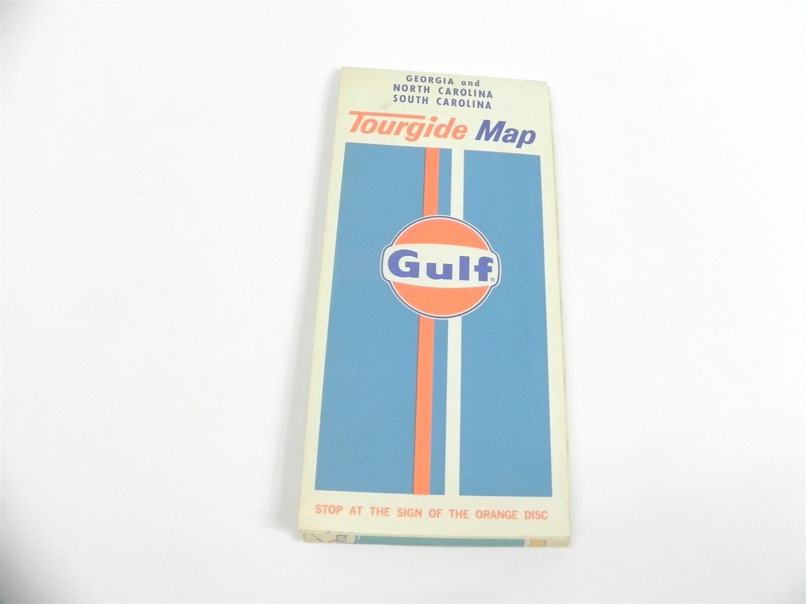 VINTAGE 1973 GULF OIL COMPANY MAP OF GEORGIA NORTH SOUTH CAROLINA TOURING GUIDE 