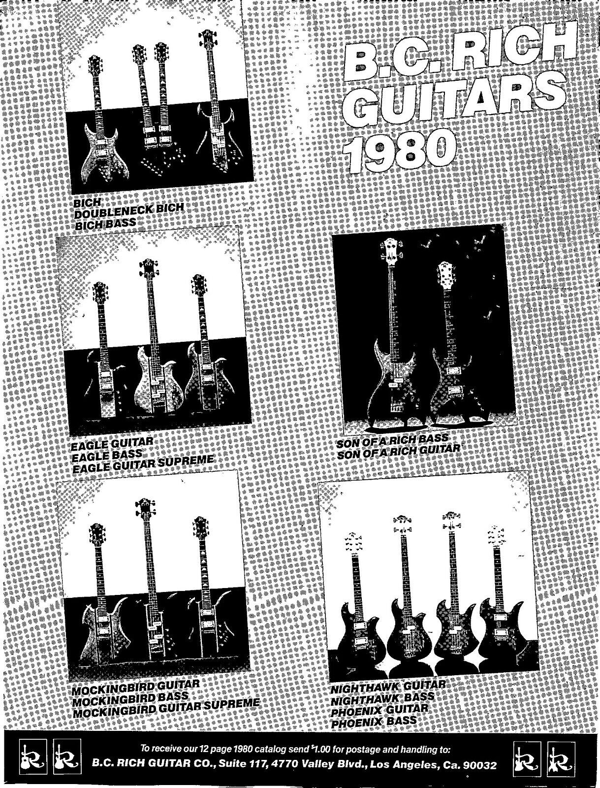 VINTAGE 1980 B.C. RICH GUITARS PRINT AD