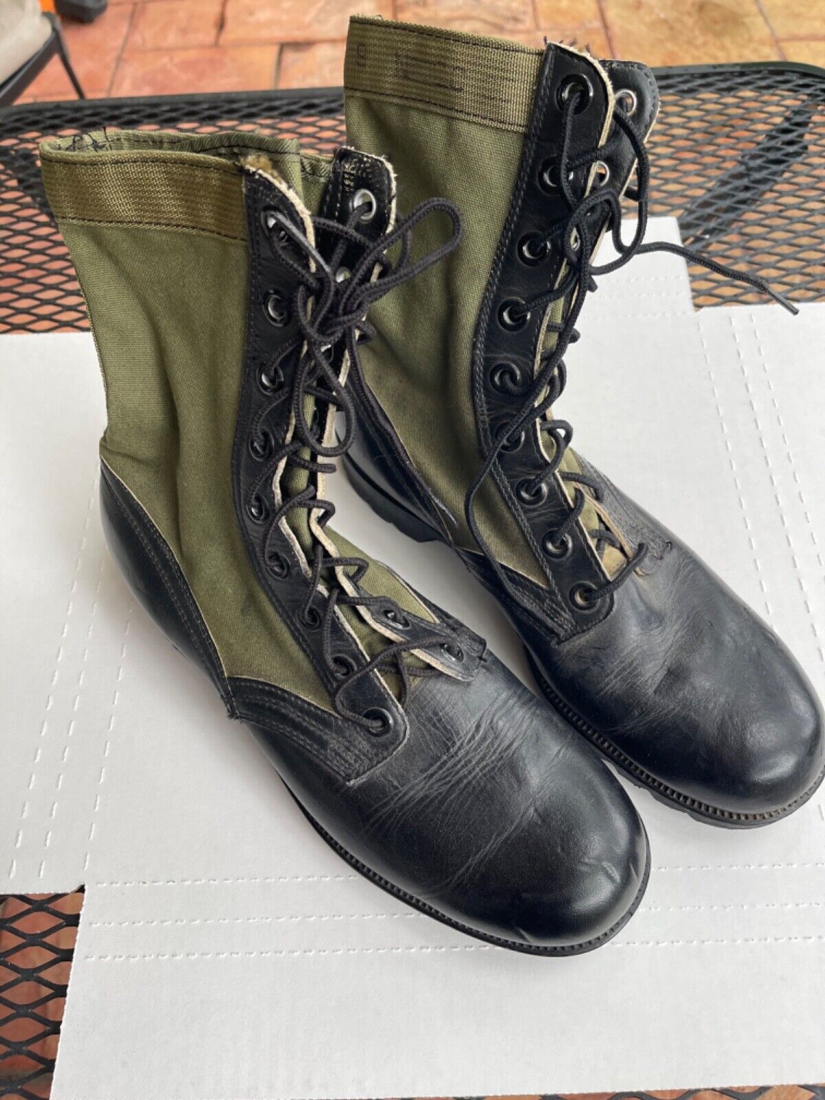 Original 1965 Early 2nd-Pattern Vietnam  War US  Jungle Boots. Sz 9N, Exc