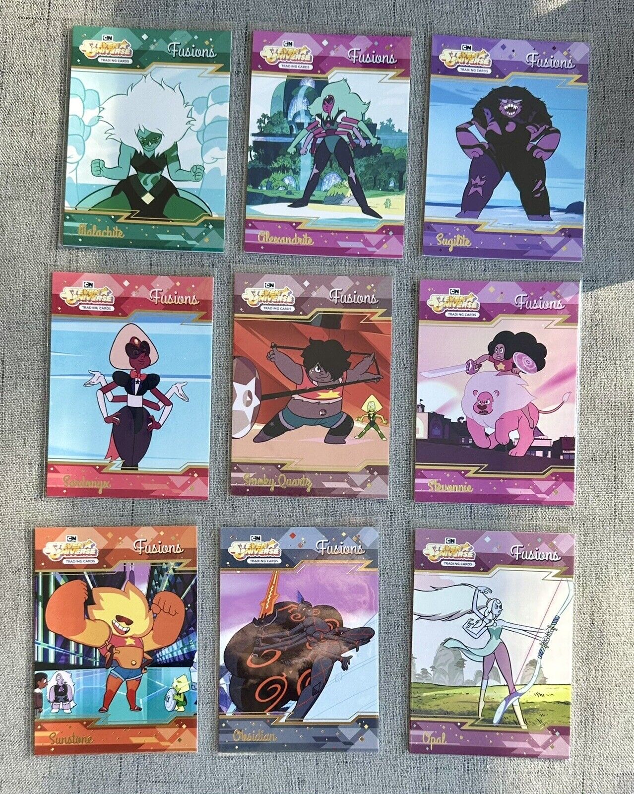 Cryptozoic Steven Universe Trading Cards Fusions 9 Card Lot Malachite Obsidian