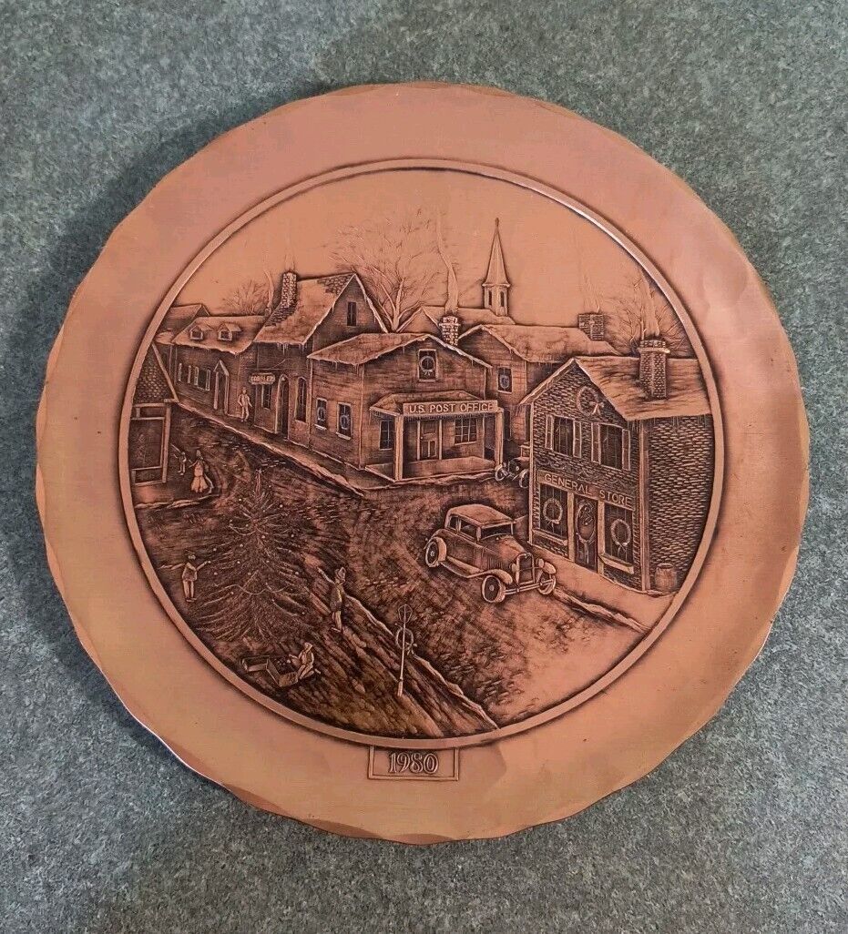 Wendell August Forge 1980 Bronze Christmas Plate Reg. No. 592 