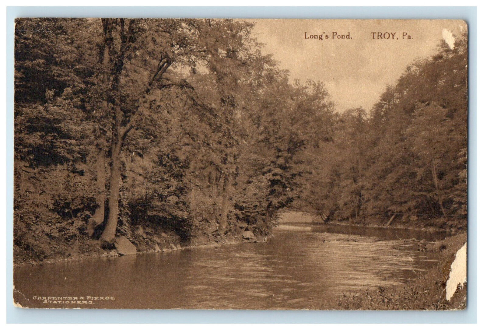 c1940s Long\'s Pond, Troy Pennsylvania PA Unposted Antique Postcard