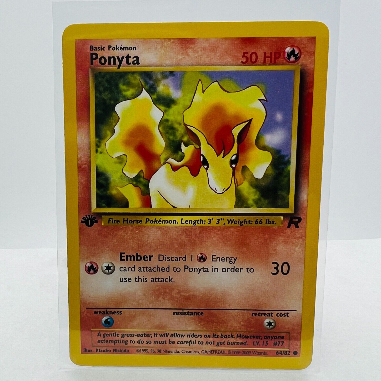 Pokémon Ponyta 1st Edition 64/82 Team Rocket 2000 WOTC Common Card NM-MT