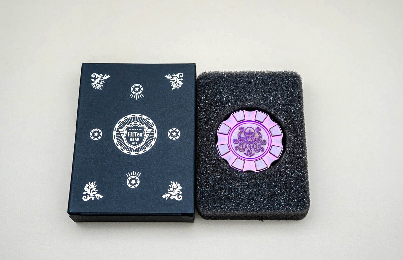 HiTex Gear Egyptian Kraken - Scarab Poker Chip, Purple Anodized Titanium