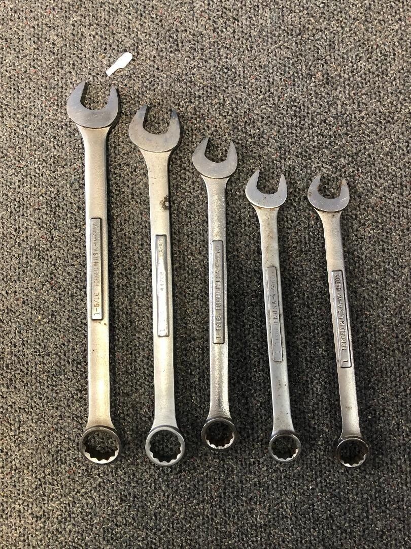 5 large  used craftsman wrenches usa  1-5/16 1-1/4 1-1/16 (2) 1 inch