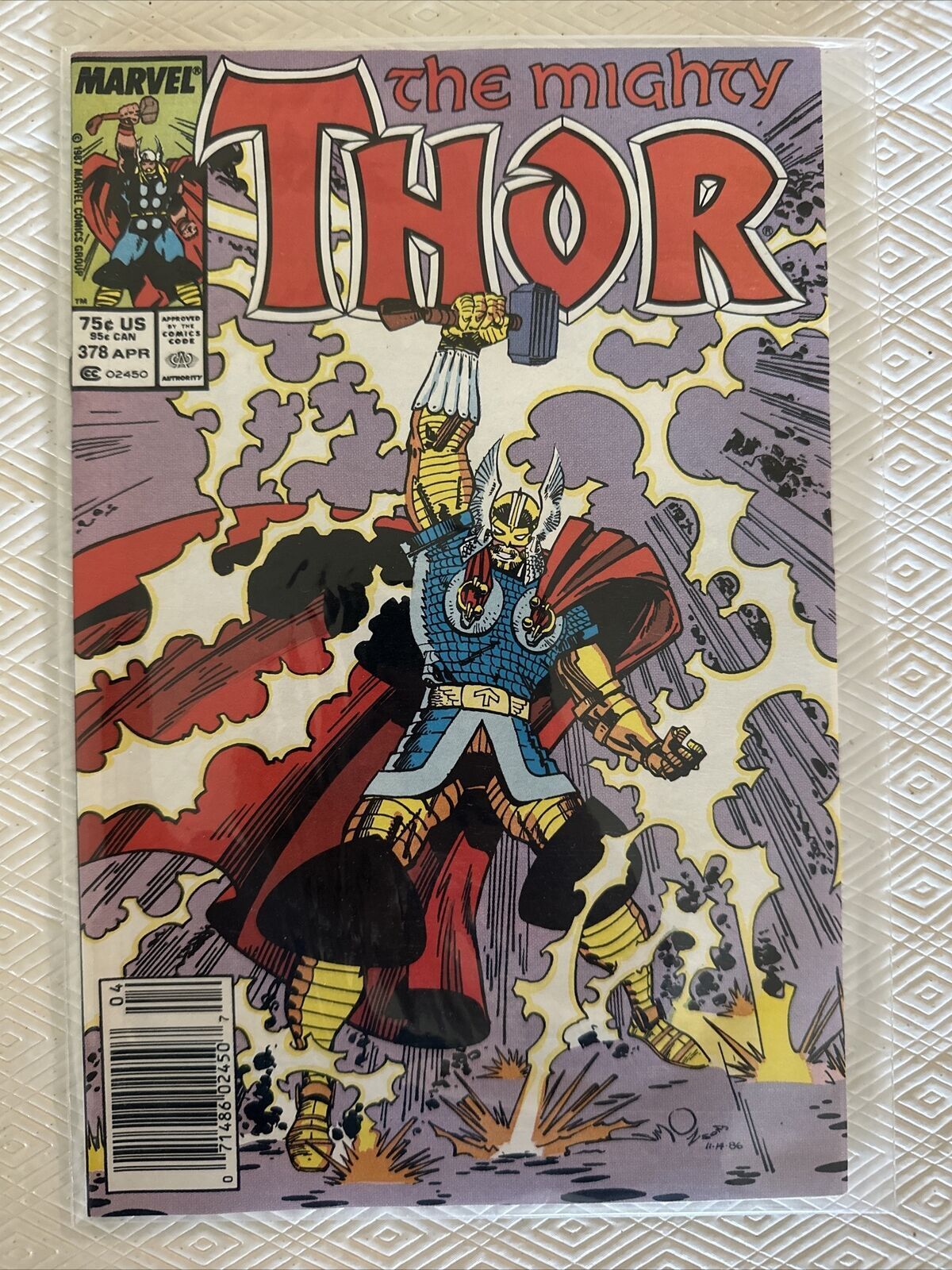 The Mighty Thor #378 Marvel 1987 ~ 1st App Gold Battle Armor ~ VF/NM Condition
