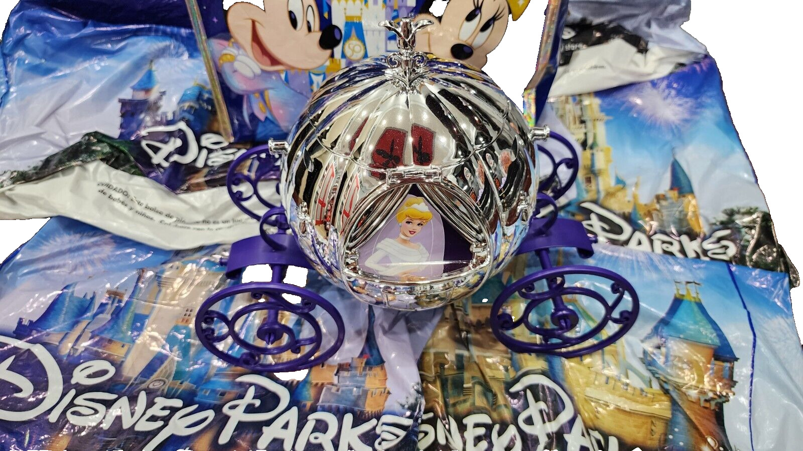 Disney Parks 100 Years Of Wonder Platinum Cinderalla Carriage Popcorn Bucket NEW