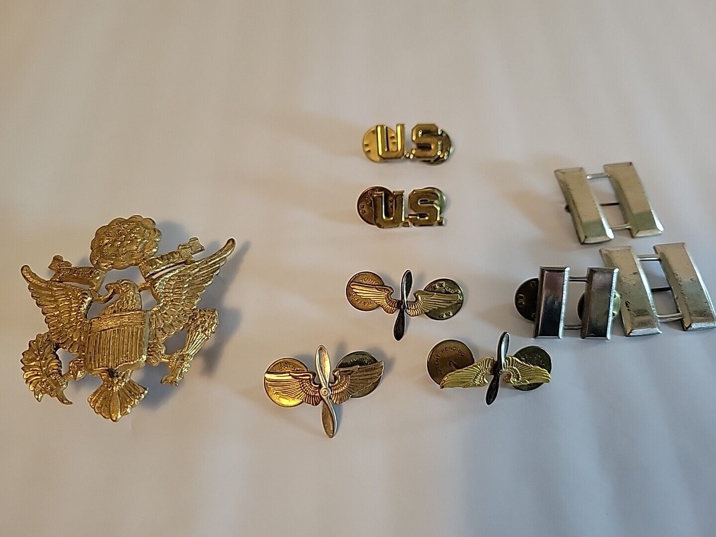 9 Vintage Item 1 Is US Air Force Military Officer Dress Cap Hat Badge Insignia +